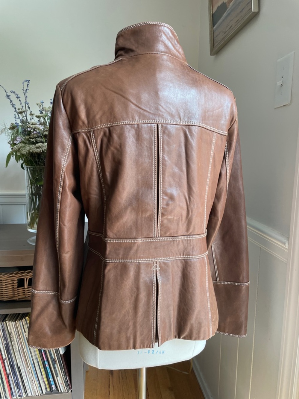 Marc New York Chestnut Brown soft Leather Zip Jacket - Picture 4 of 13